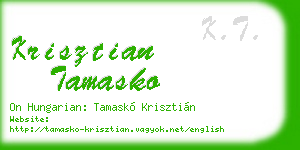 krisztian tamasko business card